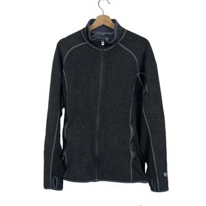 Kuhl Alpaca Men's Large Full Zip Fleece Sweater Jacket Gray Kashmira